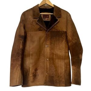 Vintage Zara Brown Leather Coat Size M